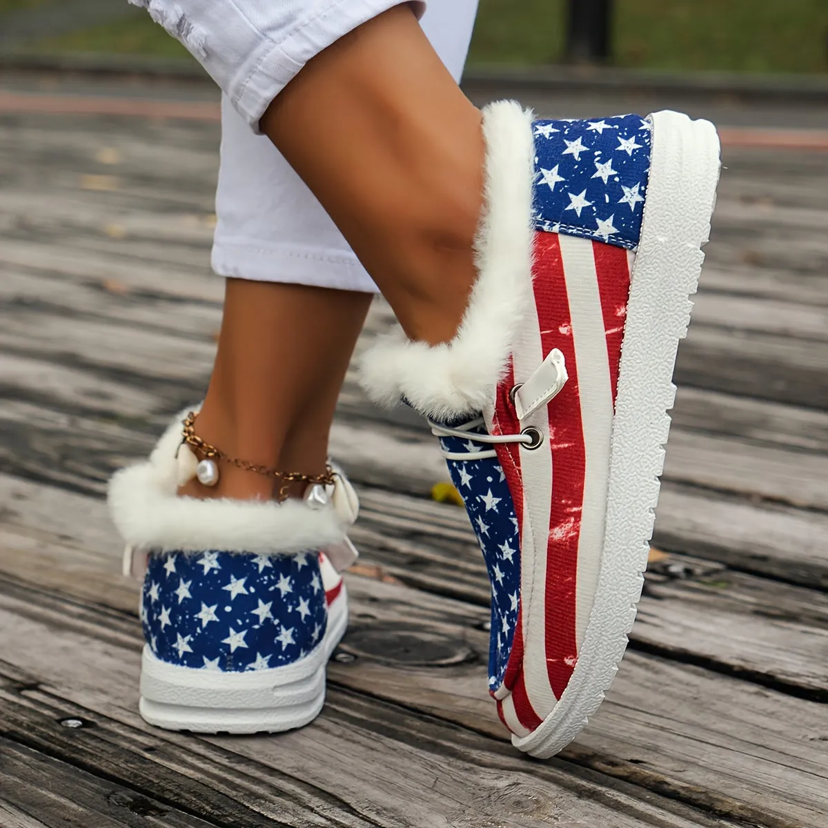 Women's  USA Flag Casual Shoes |  Low Top Flat Sneakers 👟