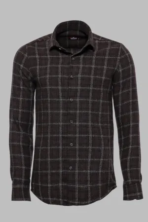 WSS Checked Brown Men Lumberjack Shirt  - Singen